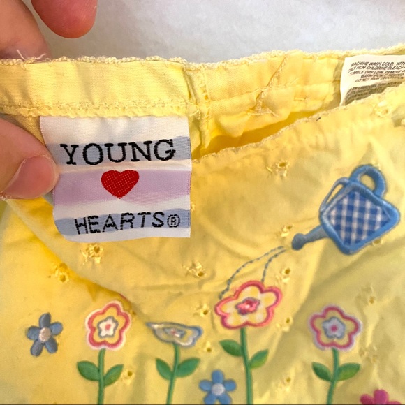 YOUNG HEARTS Girls Yellow Tank top Size 6 - Picture 6 of 7